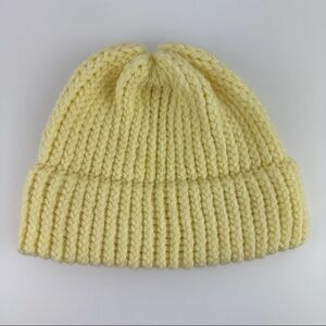 Handmade In USA Women's OSFM Hand Knit Beanie Winter Hat Cap Ribbed Cuffed NEW!